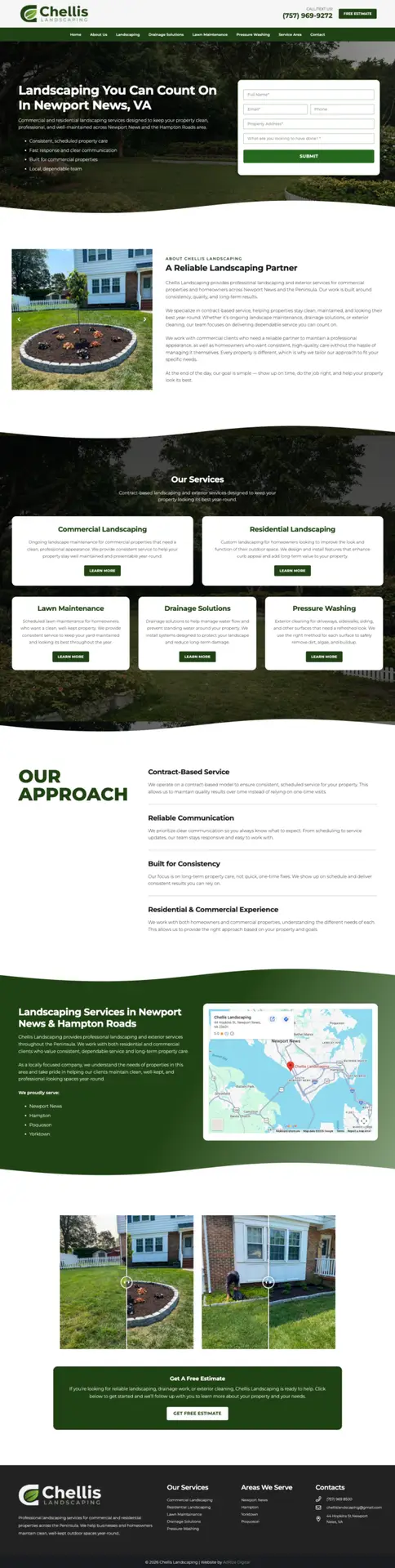 Website designed for Chellis Landscaping