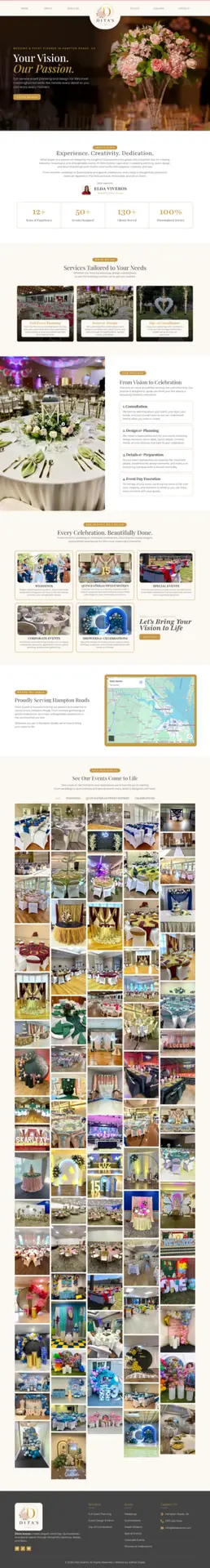 Website designed for Ditas Events
