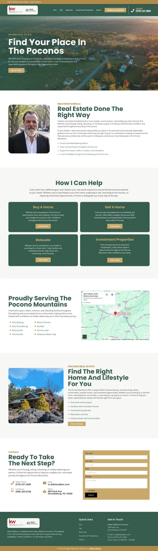 Website designed for Matt DeBlass, Realtor