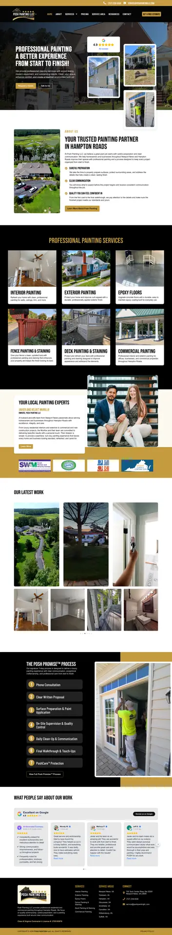 Website designed for Posh Painting LLC